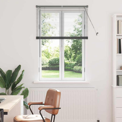 Persiana de Janela com cortinas Manual Cinzento escuro Alumínio