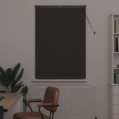 Persiana de Janela com cortinas Manual Cinzento escuro Alumínio