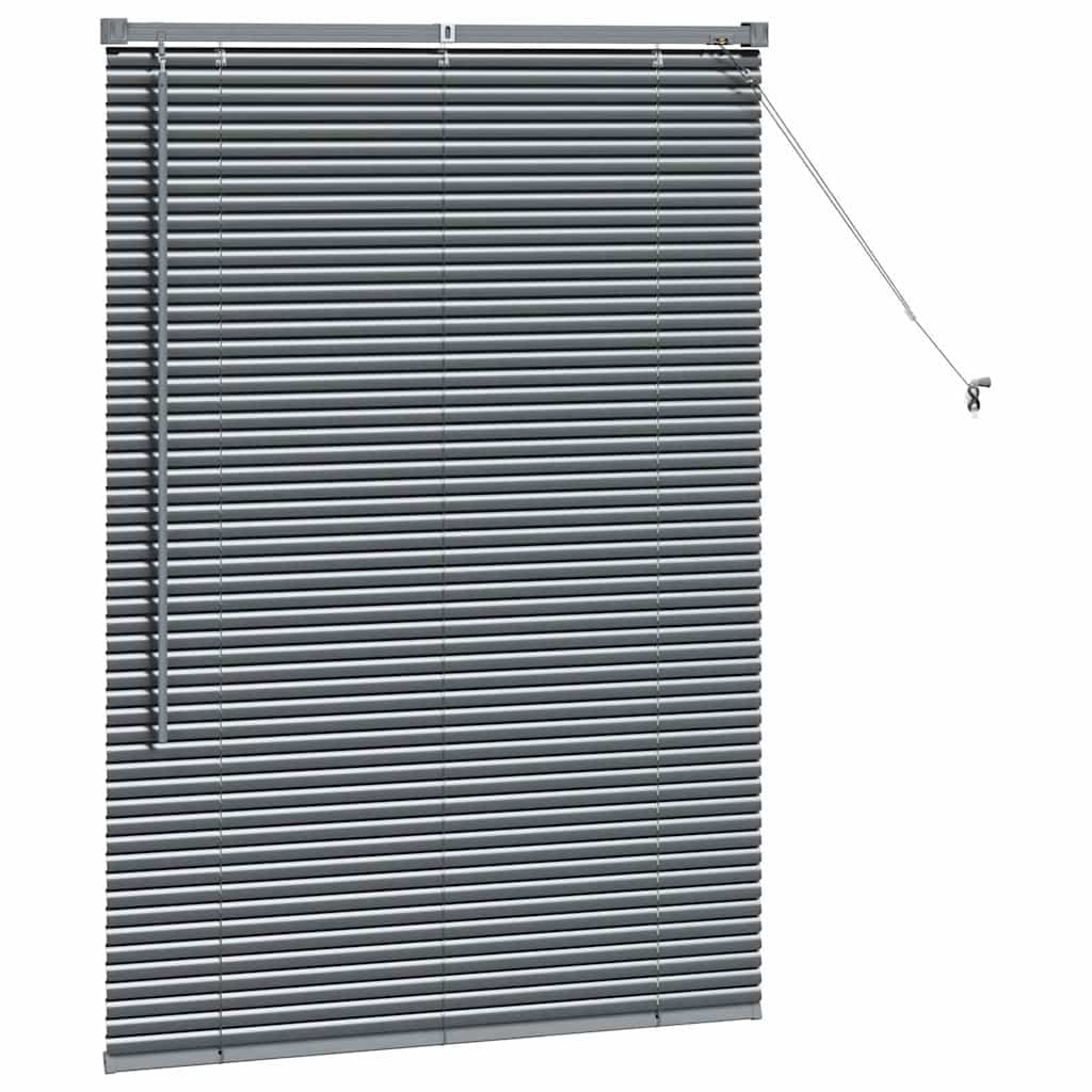 Persiana de Janela com cortinas Manual Cinzento escuro Alumínio