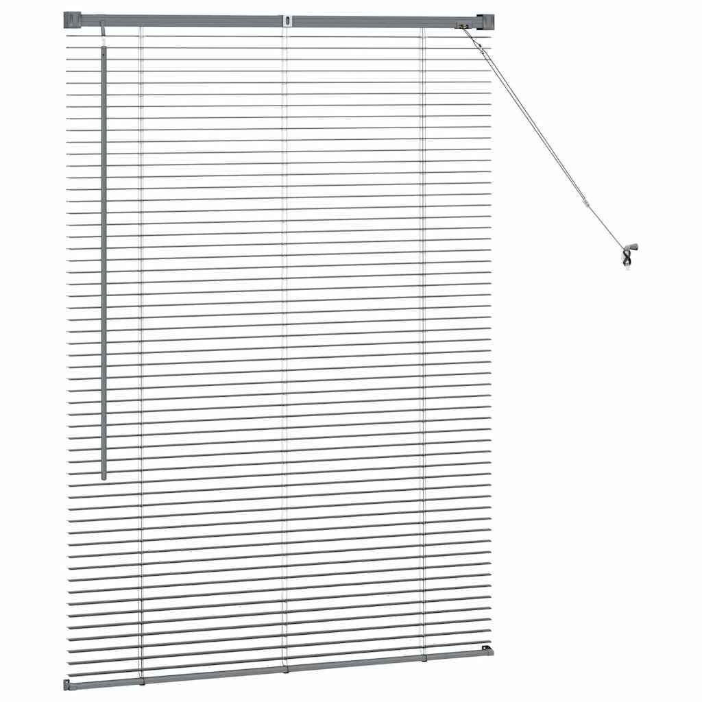 Persiana de Janela com cortinas Manual Cinzento escuro Alumínio