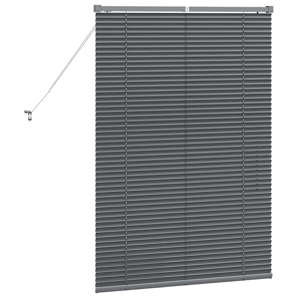 Persiana de Janela com cortinas Manual Cinzento escuro Alumínio