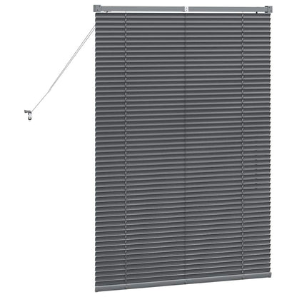 Persiana de Janela com cortinas Manual Cinzento escuro Alumínio