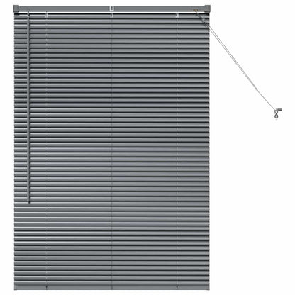 Persiana de Janela com cortinas Manual Cinzento escuro Alumínio