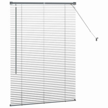 Persiana de Janela com cortinas Manual Cinzento escuro Alumínio