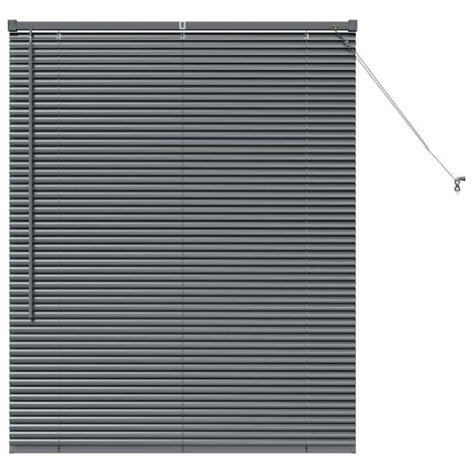 Persiana de Janela com cortinas Manual Cinzento escuro Alumínio