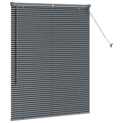 Persiana de Janela com cortinas Manual Cinzento escuro Alumínio