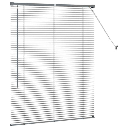 Persiana de Janela com cortinas Manual Cinzento escuro Alumínio