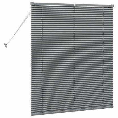 Persiana de Janela com cortinas Manual Cinzento escuro Alumínio