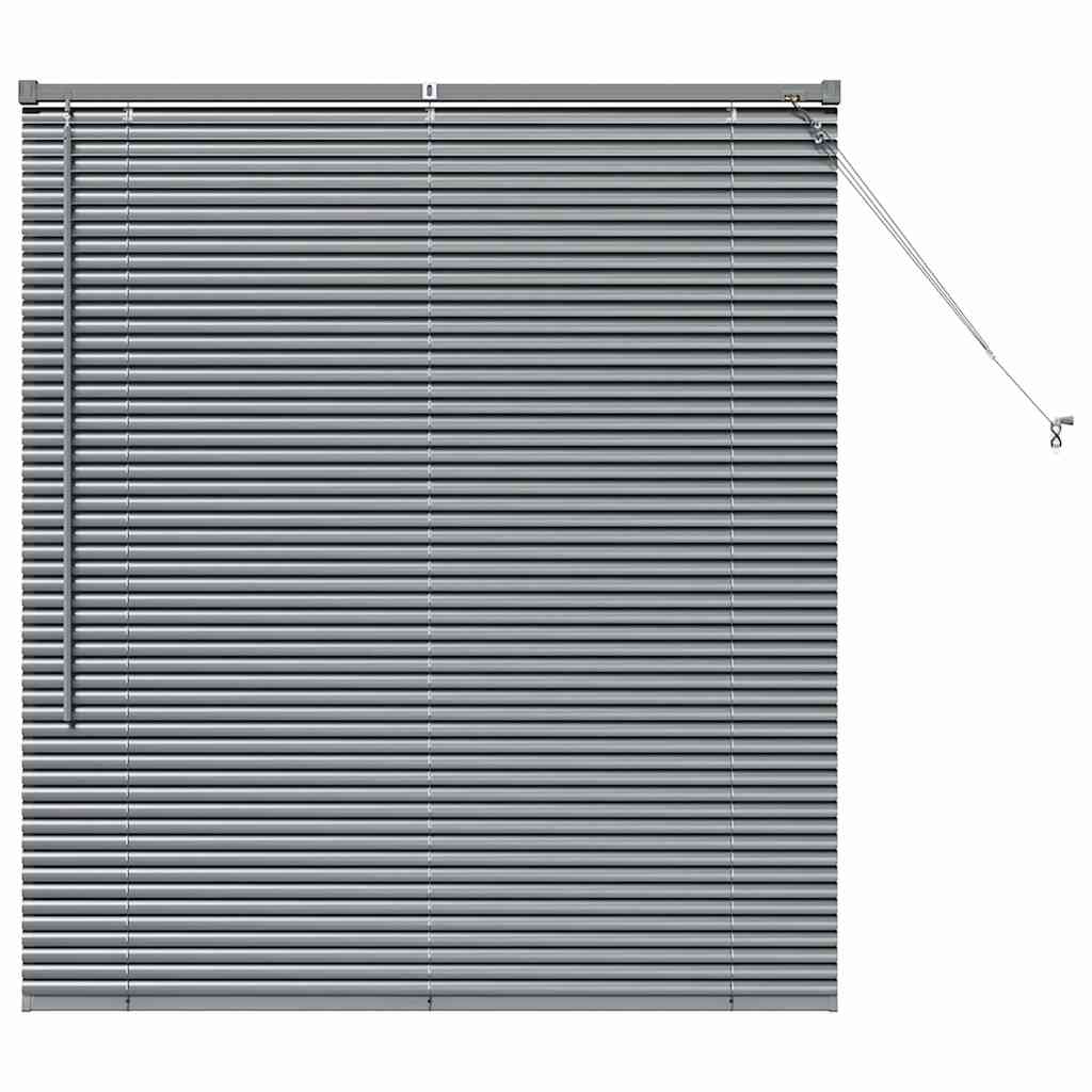 Persiana de Janela com cortinas Manual Cinzento escuro Alumínio