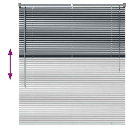 Persiana de Janela com cortinas Manual Cinzento escuro Alumínio