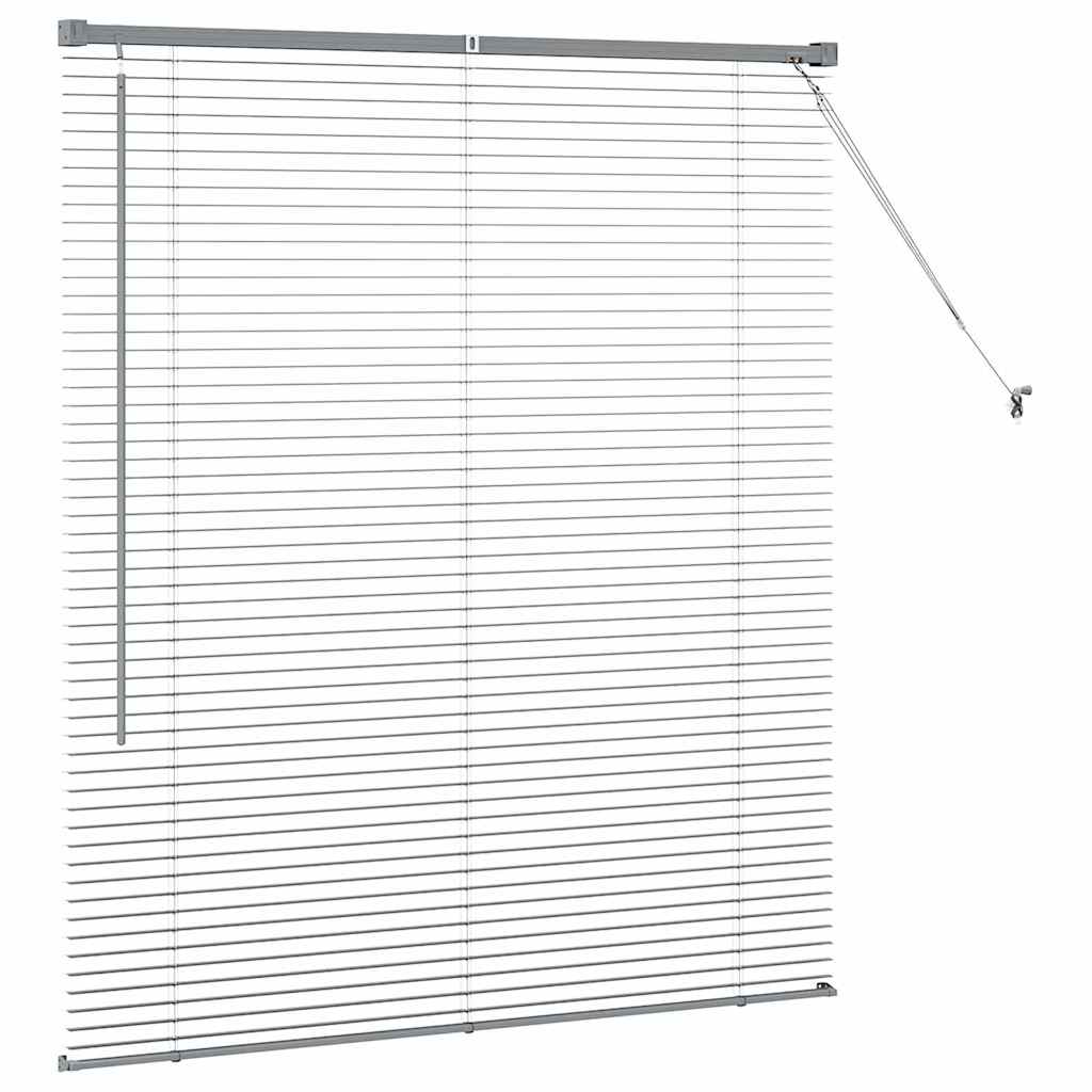 Persiana de Janela com cortinas Manual Cinzento escuro Alumínio