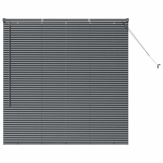 Persiana de Janela com cortinas Manual Cinzento escuro Alumínio
