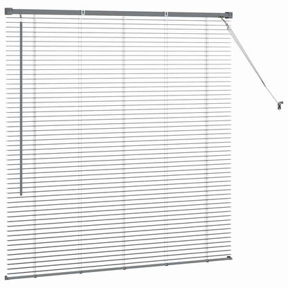 Persiana de Janela com cortinas Manual Cinzento escuro Alumínio