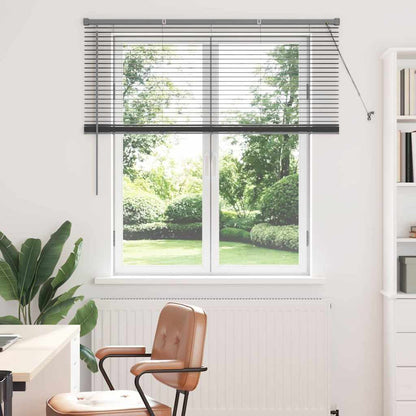 Persiana de Janela com cortinas Manual Cinzento escuro Alumínio