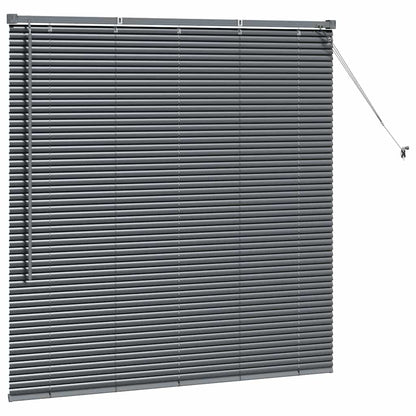 Persiana de Janela com cortinas Manual Cinzento escuro Alumínio