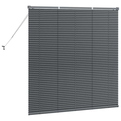 Persiana de Janela com cortinas Manual Cinzento escuro Alumínio