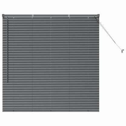 Persiana de Janela com cortinas Manual Cinzento escuro Alumínio