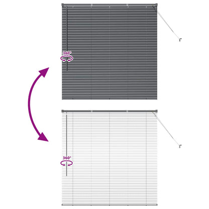 Persiana de Janela com cortinas Manual Cinzento escuro Alumínio