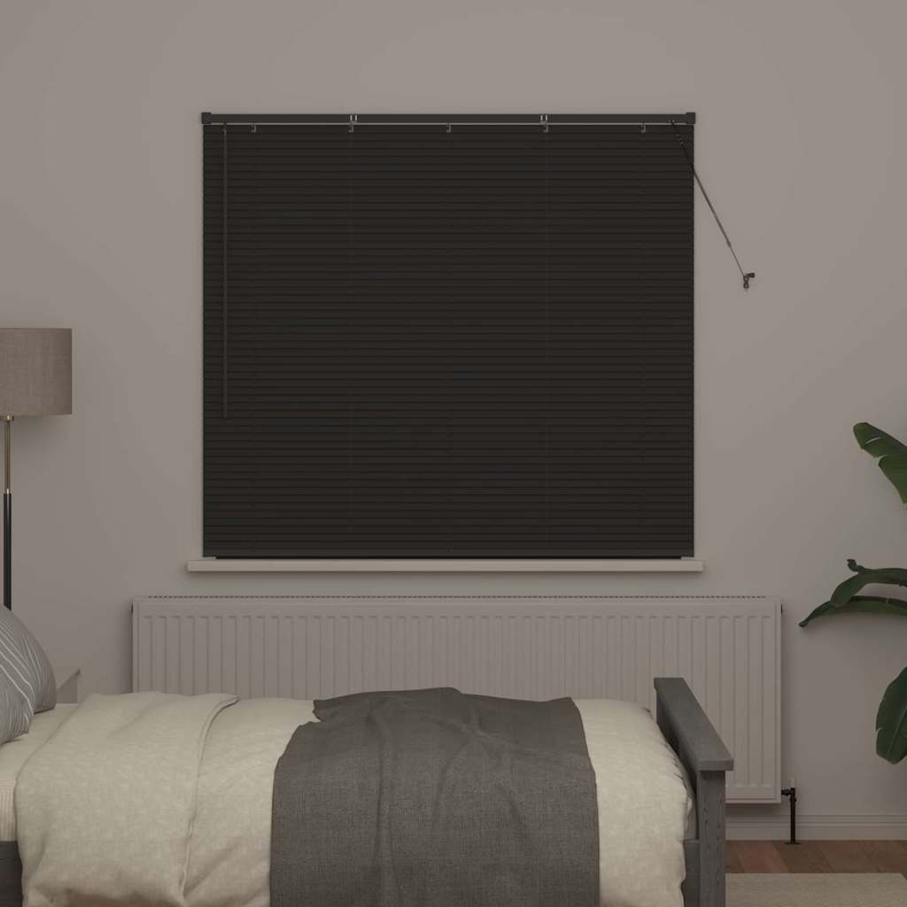 Persiana de Janela com cortinas Manual Cinzento escuro Alumínio