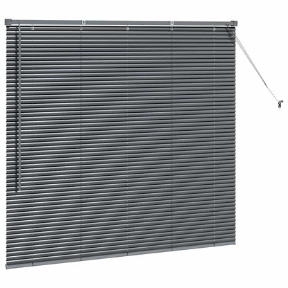 Persiana de Janela com cortinas Manual Cinzento escuro Alumínio