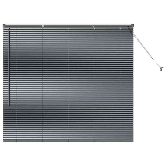 Persiana de Janela com cortinas Manual Cinzento escuro Alumínio