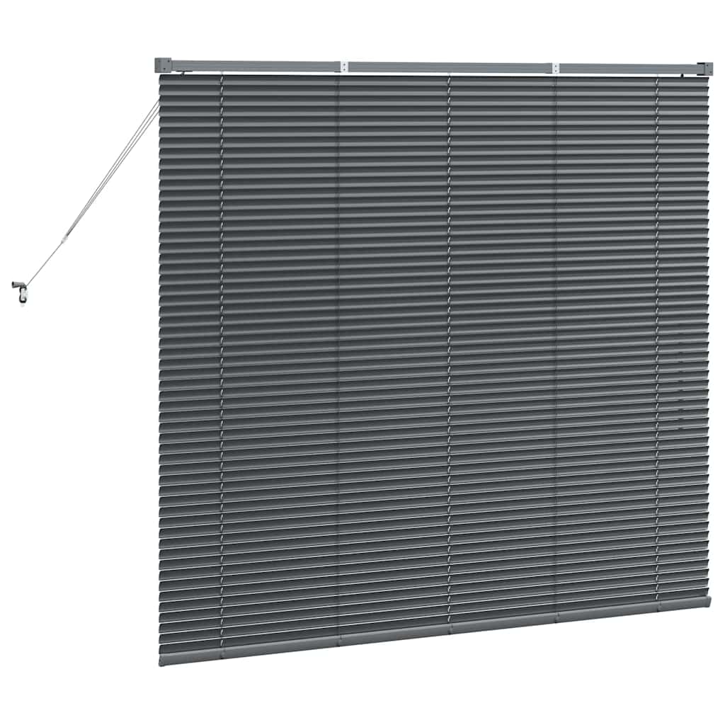 Persiana de Janela com cortinas Manual Cinzento escuro Alumínio