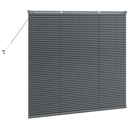Persiana de Janela com cortinas Manual Cinzento escuro Alumínio