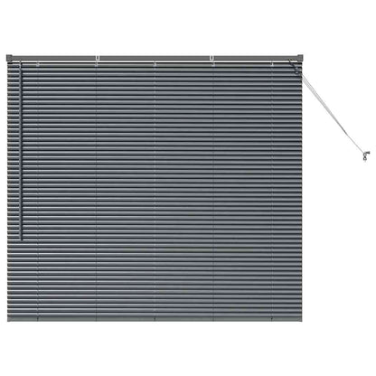 Persiana de Janela com cortinas Manual Cinzento escuro Alumínio