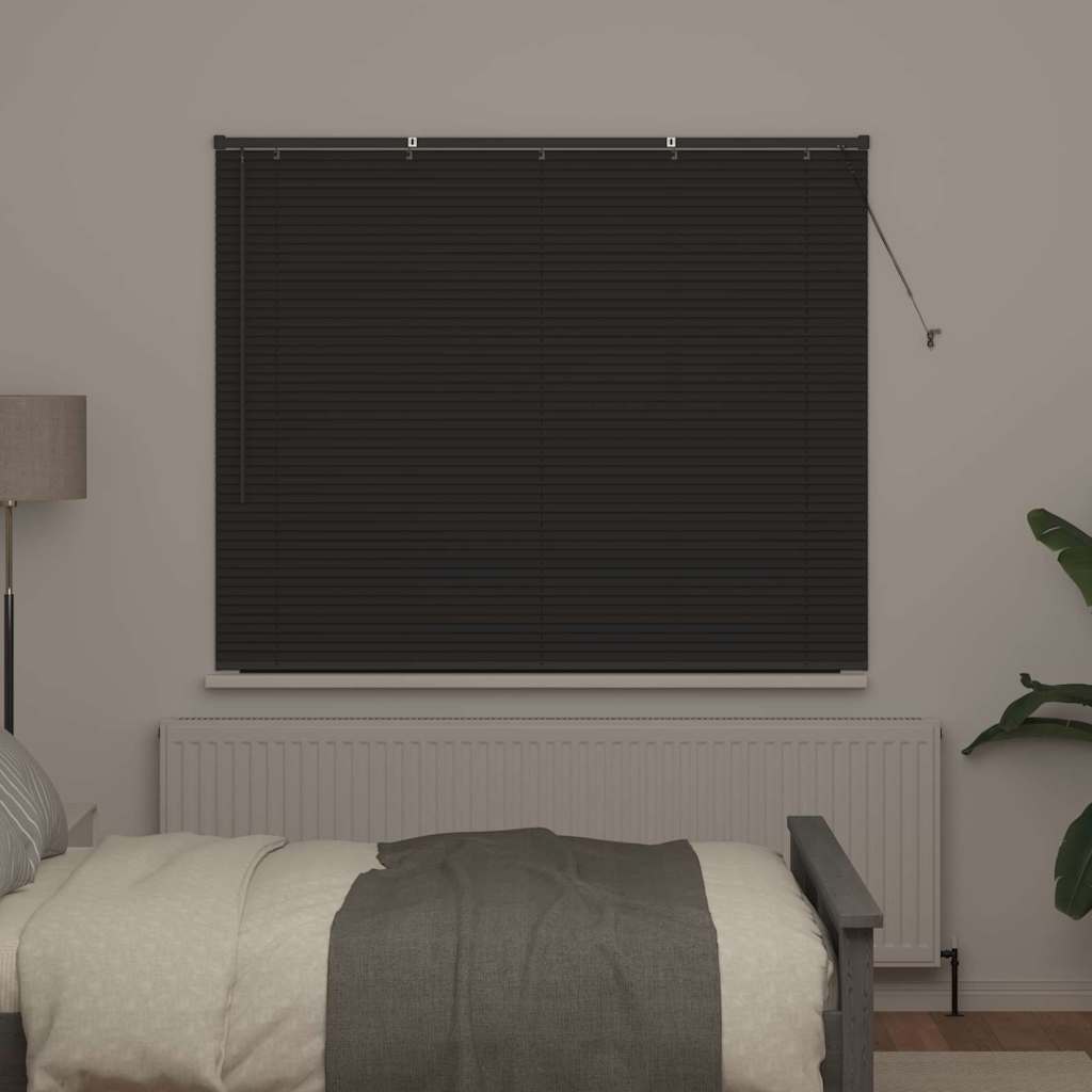 Persiana de Janela com cortinas Manual Cinzento escuro Alumínio