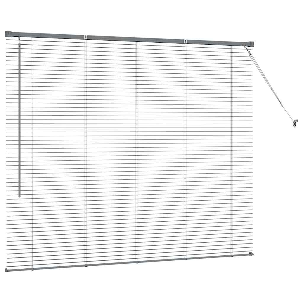 Persiana de Janela com cortinas Manual Cinzento escuro Alumínio
