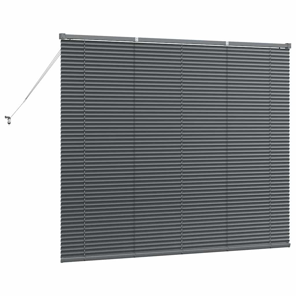 Persiana de Janela com cortinas Manual Cinzento escuro Alumínio