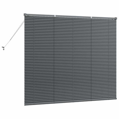 Persiana de Janela com cortinas Manual Cinzento escuro Alumínio
