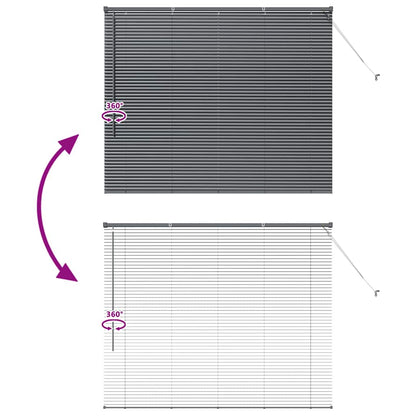 Persiana de Janela com cortinas Manual Cinzento escuro Alumínio