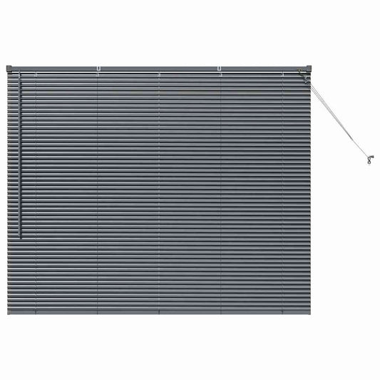 Persiana de Janela com cortinas Manual Cinzento escuro Alumínio
