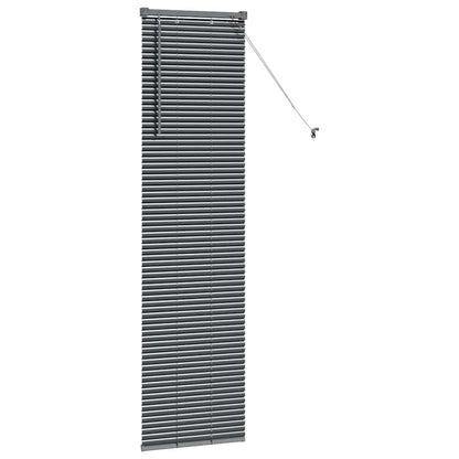 Persiana de Janela com cortinas Manual Cinzento escuro Alumínio