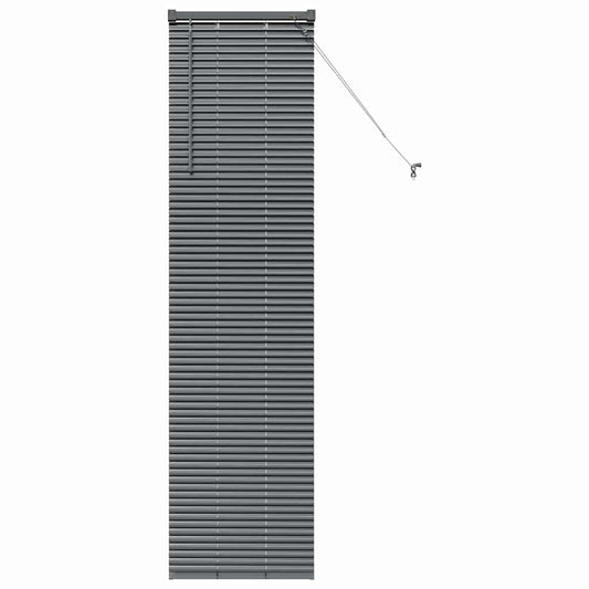 Persiana de Janela com cortinas Manual Cinzento escuro Alumínio