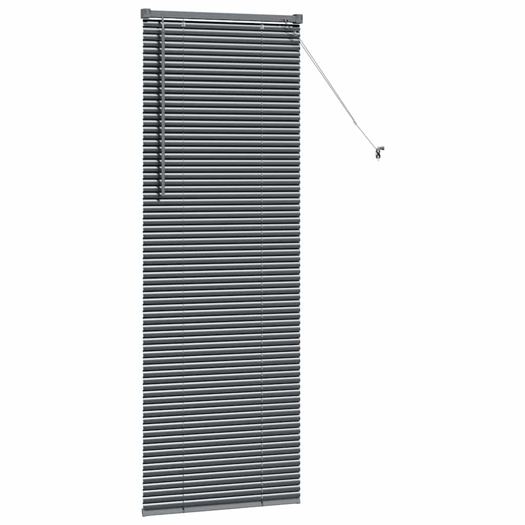 Persiana de Janela com cortinas Manual Cinzento escuro Alumínio