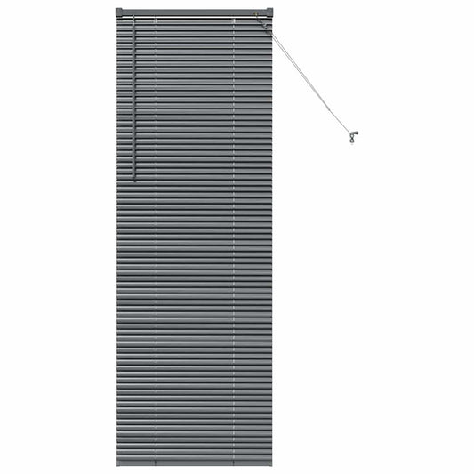 Persiana de Janela com cortinas Manual Cinzento escuro Alumínio