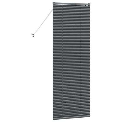 Persiana de Janela com cortinas Manual Cinzento escuro Alumínio