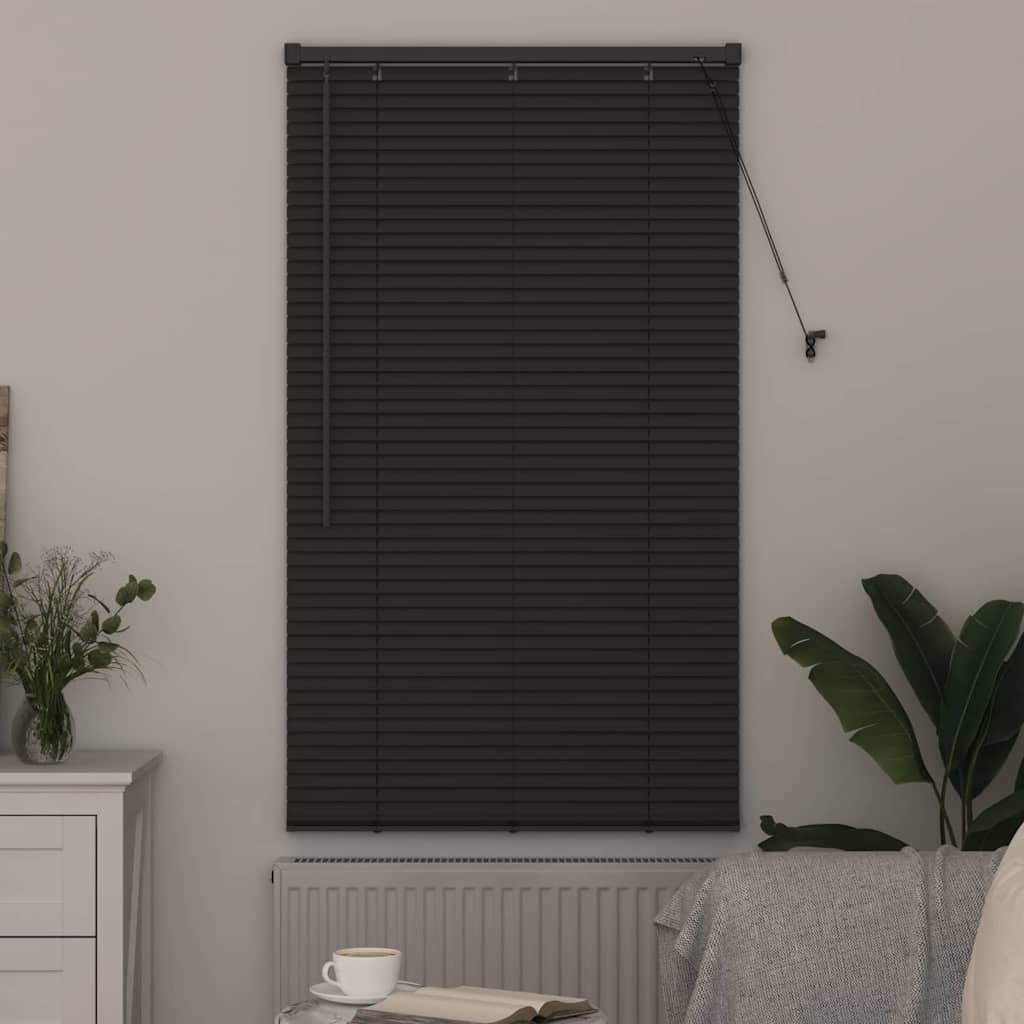 Persiana de Janela com cortinas Manual Cinzento escuro Alumínio
