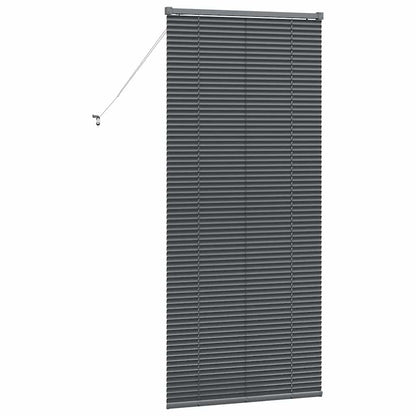 Persiana de Janela com cortinas Manual Cinzento escuro Alumínio