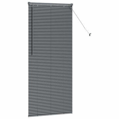 Persiana de Janela com cortinas Manual Cinzento escuro Alumínio