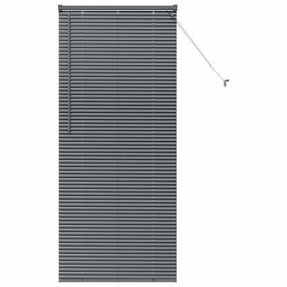 Persiana de Janela com cortinas Manual Cinzento escuro Alumínio