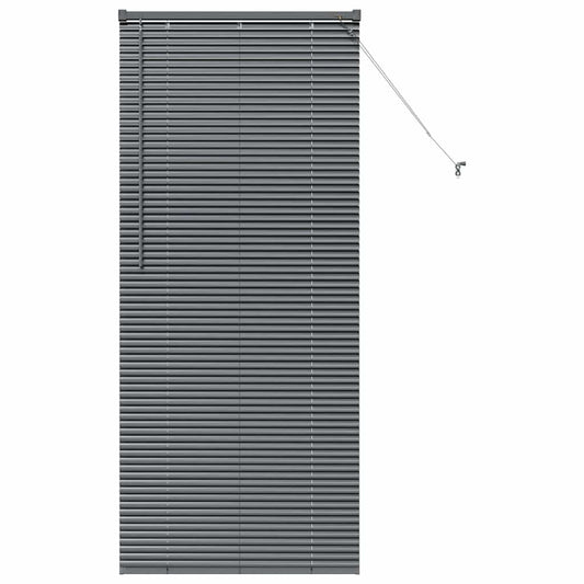 Persiana de Janela com cortinas Manual Cinzento escuro Alumínio