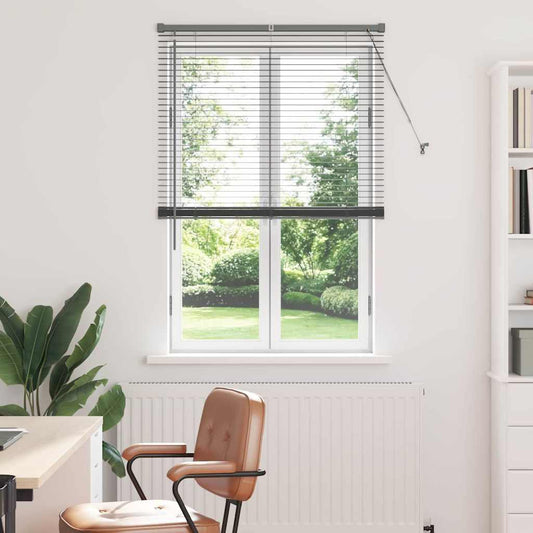 Persiana de Janela com cortinas Manual Cinzento escuro Alumínio