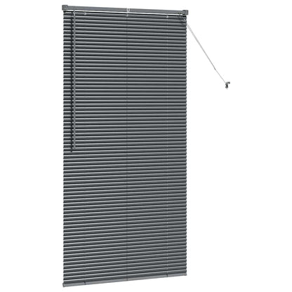 Persiana de Janela com cortinas Manual Cinzento escuro Alumínio