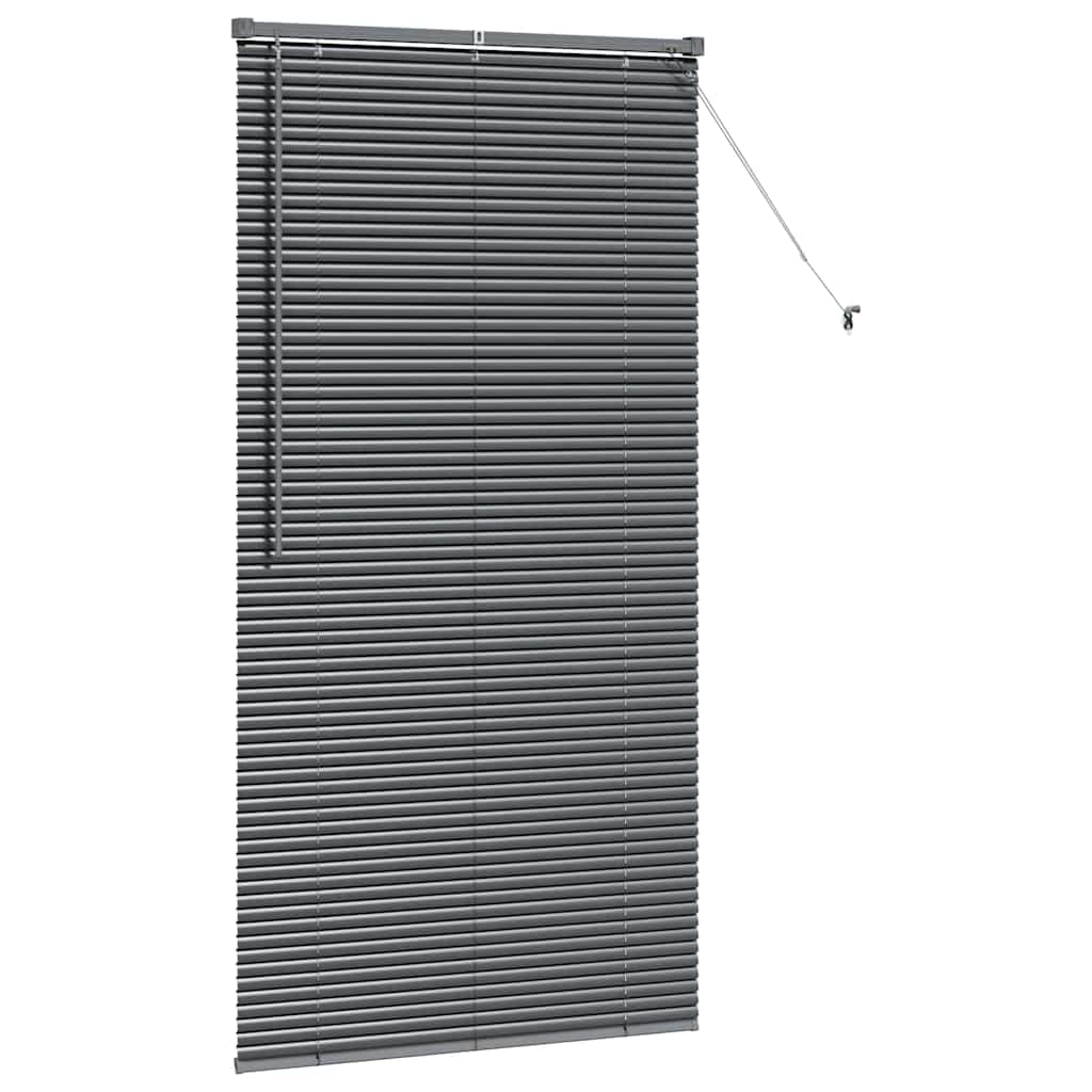 Persiana de Janela com cortinas Manual Cinzento escuro Alumínio