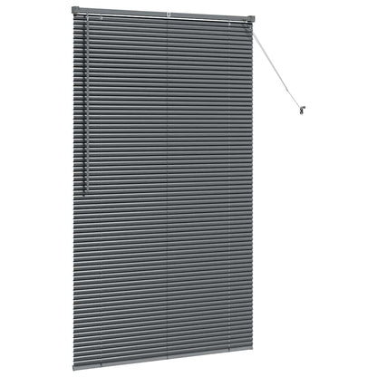 Persiana de Janela com cortinas Manual Cinzento escuro Alumínio
