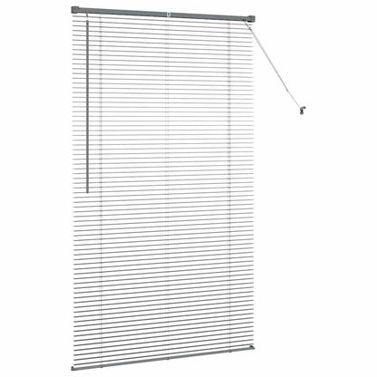 Persiana de Janela com cortinas Manual Cinzento escuro Alumínio