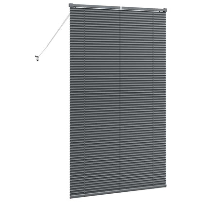 Persiana de Janela com cortinas Manual Cinzento escuro Alumínio
